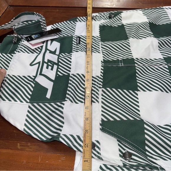 New York Jets Overalls Plaid Bib Men’s Large FOCO NFL Football New With Tags - Picture 5 of 9